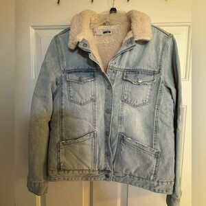 TopShop Moto Denim Jacket w Fur